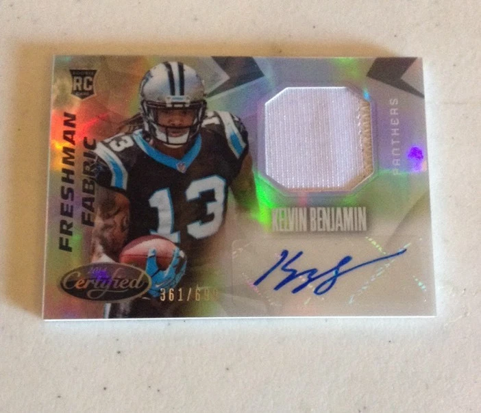 KELVIN BENJAMIN 2014 PANINI CERTIFIED ROOKIE GAME JERSEY AUTOGRAPH /699
