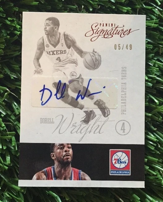 2012-13 Panini Signatures DORELL WRIGHT RC AUTO SIXERS #ED 05/49
