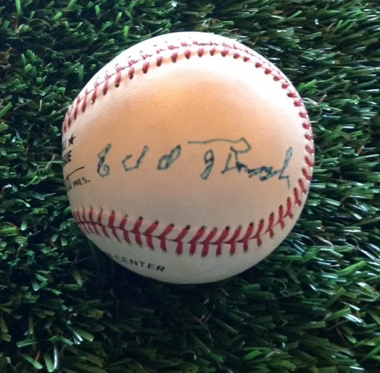 Edd Roush @ JOHNNY BENCH Autographed Signed NL Baseball JSA LOA WOW RARE AMAZING
