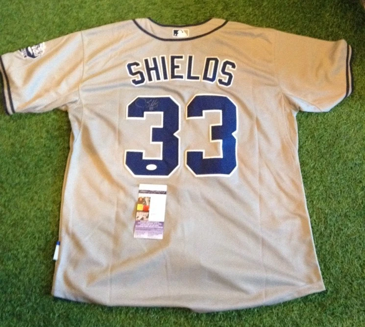James Shields 2014 SAN DIEGO PADRES Signed Jersey Jsa Coa Wow Rare

