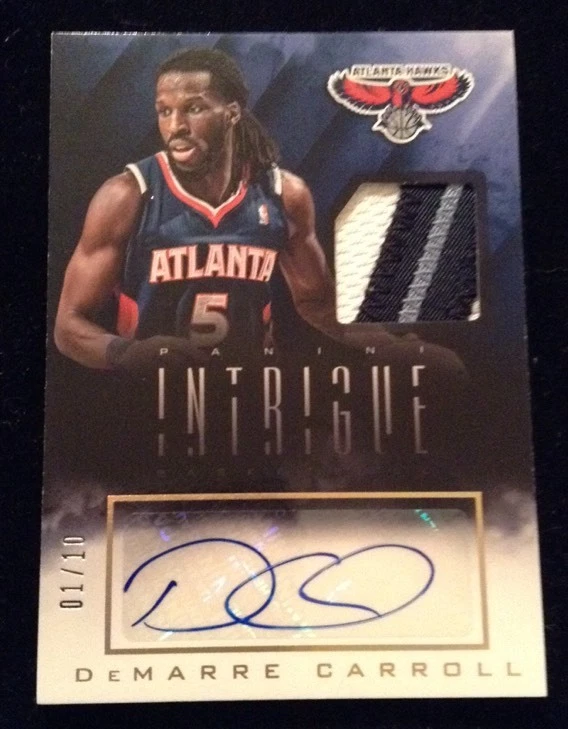 DeMARRE CARROLL 2013/14 PANINI INTRIGUE 3 Color Patch AUTO 1/10 EBAY 1/1 Wow
