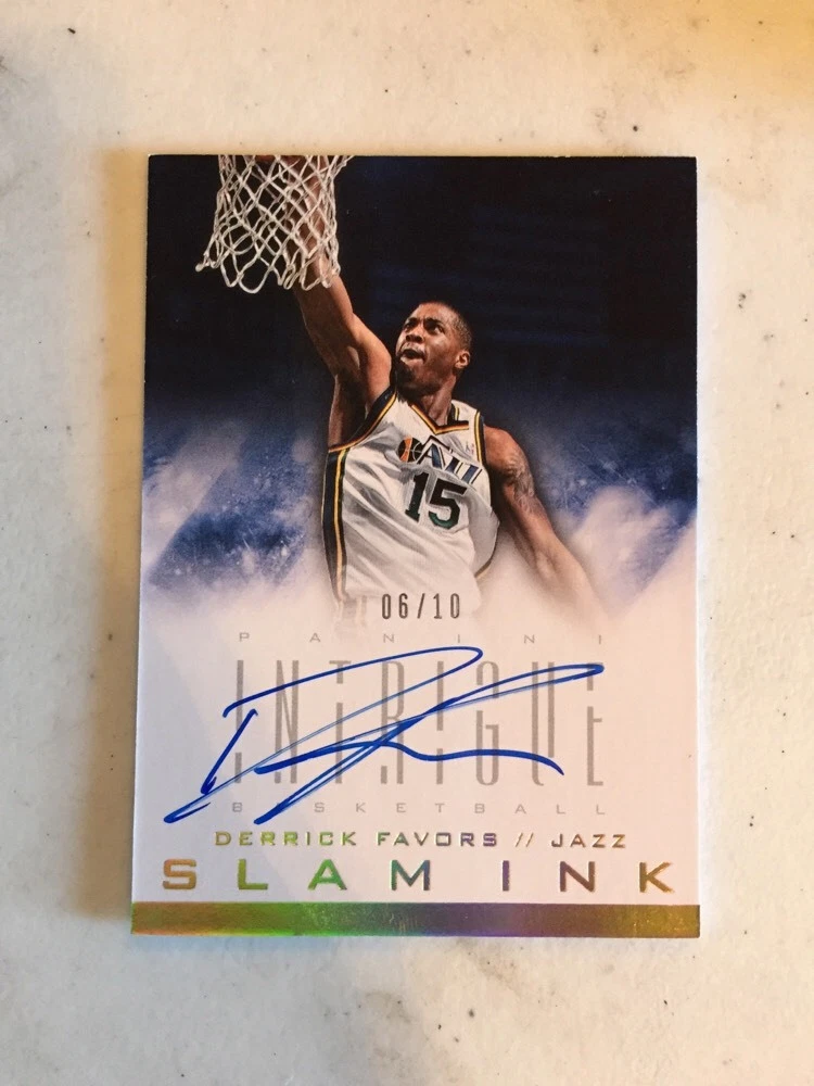 2013-14 Panini Intrigue Slam Ink Gold AUTO DEREICK FAVORS #D /10 Jazz
