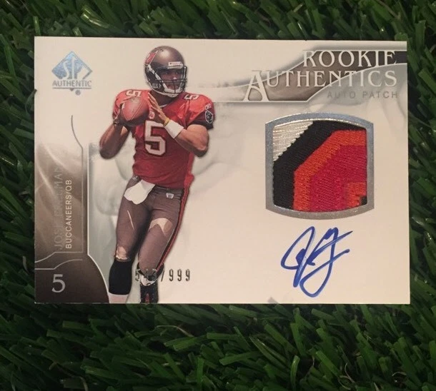 2009 UD SP Authentic Josh Freeman Rookie Jersey Auto RC /999 Bucs SICK PATCH
