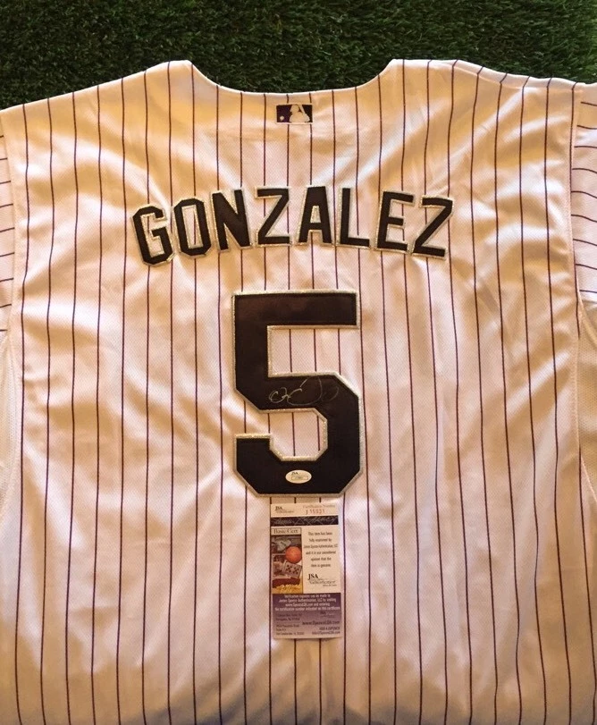 CARLOS GONZALEZ CARGO COLORADO ROCKIES SIGNED Jersey JSA/COA J15931
