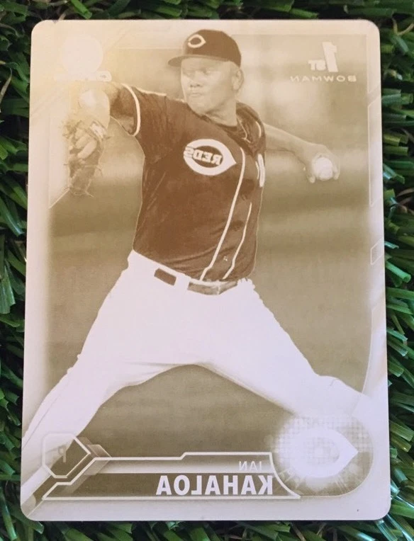 2016 BOWMAN CHROME IAN KAHALOA RC 1/1 YELLOW PRINTING PLATE REDS
