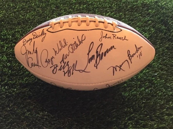 COLLEGE HOF'ers SIGNED 11 AUTO WHITE PANEL BADEN FOOTBALL THEISMANN JSA/ALOA
