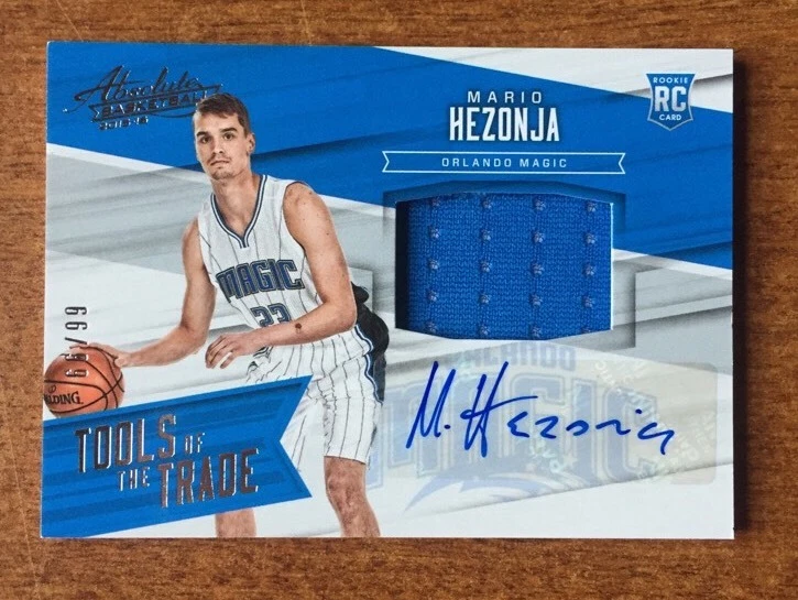 2015-16 Panini Absolute Tools Of The Trade Patch Auto RC Mario Hezonja #ED /99
