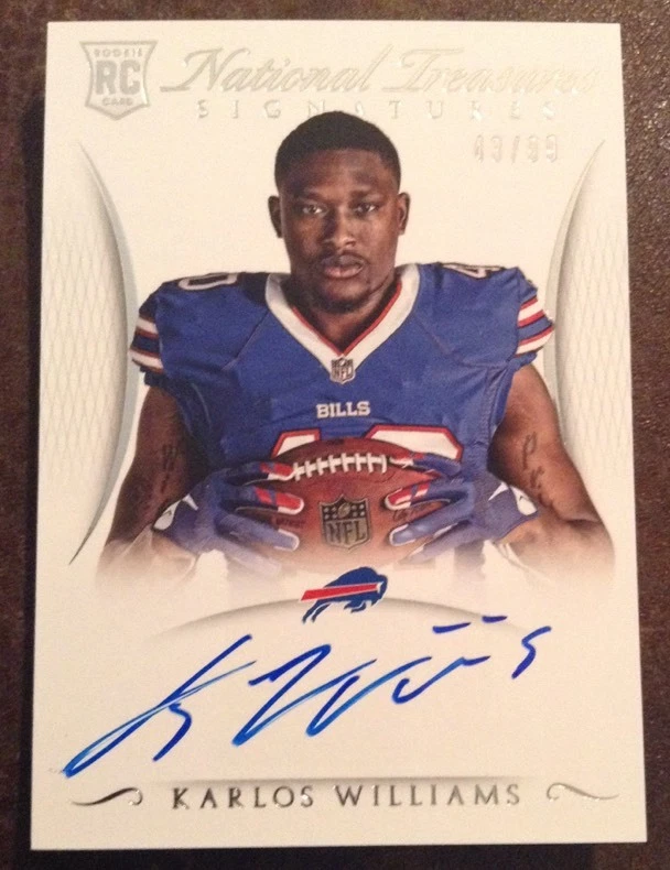 2015 National Treasures Rookie Signatures #RSR-KA Karlos Williams Auto /99 Bills
