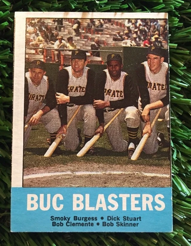 1963 TOPPS #18 BUC BLASTERS CLEMENTE SKINNER STUART BURGESS PIRATES EX COLLECTIBLE MEMORABILIA