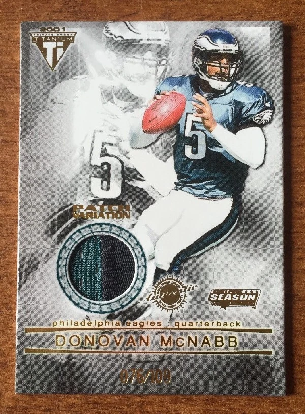 2001 Titanium Patch Variation Donovan McNabb 2 CLR Game Used #ED /106 RARE

