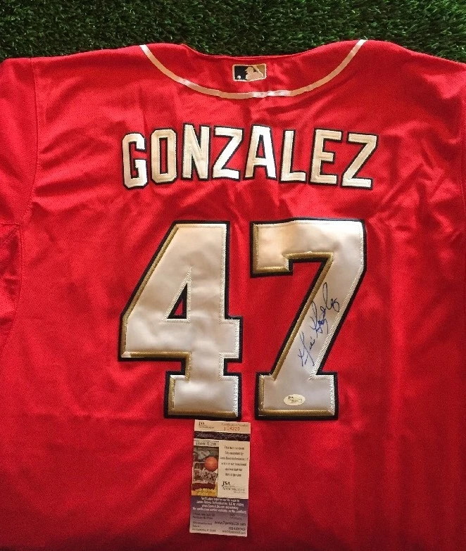 GIO GONZALEZ WASHINGTON NATIONALS Red SIGNED JERSEY JSA/COA J04220
