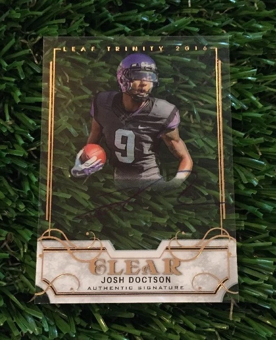 2016 Leaf Trinity JOSH DOCTSON CLEAR SIGNATURE ON CARD AUTO RC REDSKINS
