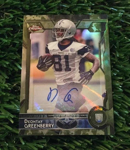 2015 Topps Chrome Deontay Greenberry CAMO Auto #ED /99 Cowboys RC
