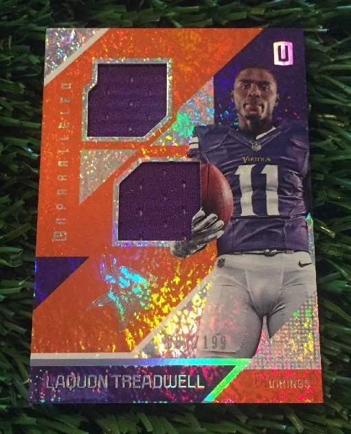 2016 Unparalleled Laquon Treadwell Dual Rookie Jersey #D /199 Vikings
