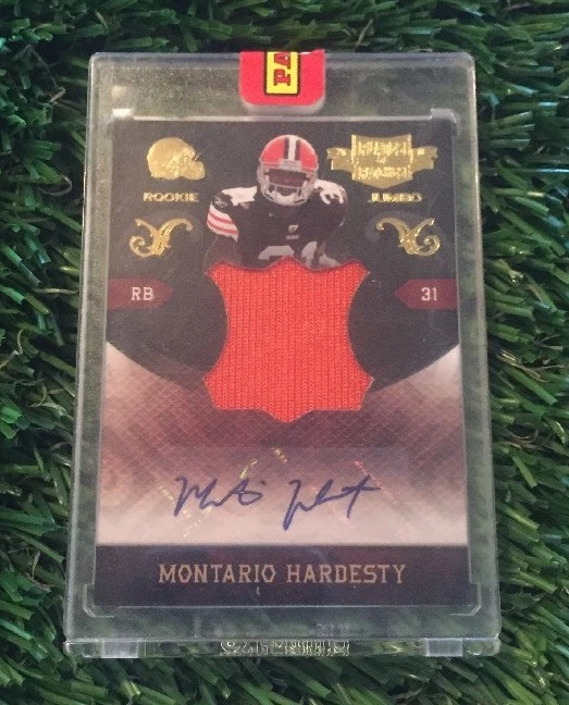 2010 Plates & Patches Montario Hardesty Auto Patch Rookie #ED /10 BROWNS SSP
