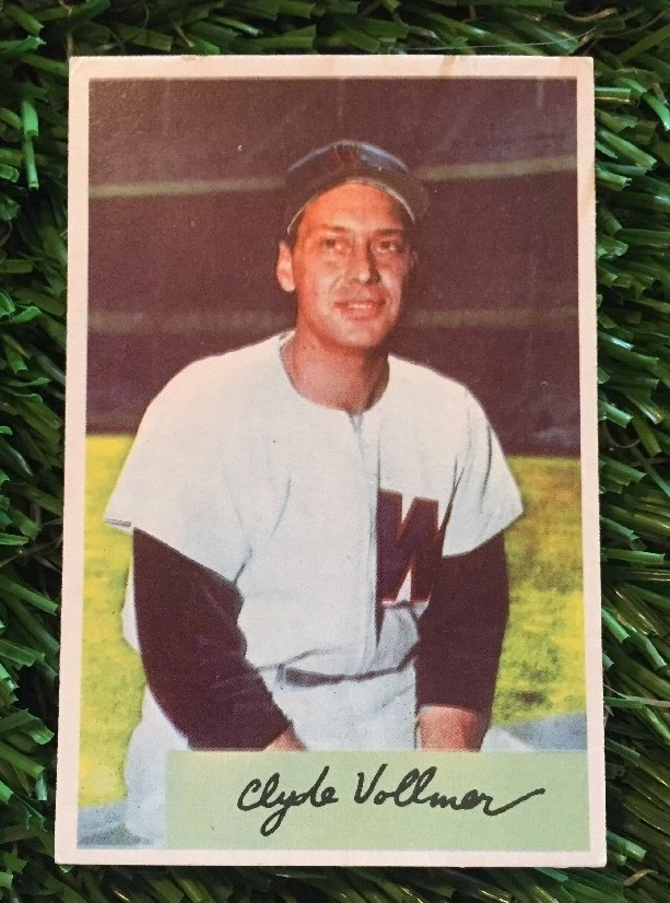 1954 Bowman #136 Clyde Vollmer Washington Senators EXMT See Pics
