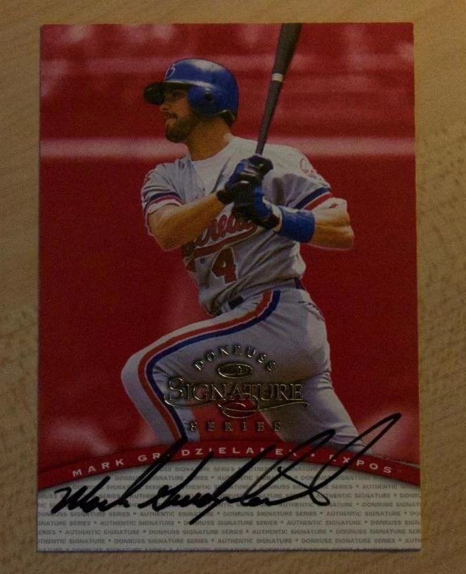 1997 DONRUSS SIGNATURE SERIES MARK GRUDZIELANEK ON CARD AUTO EXPOS
