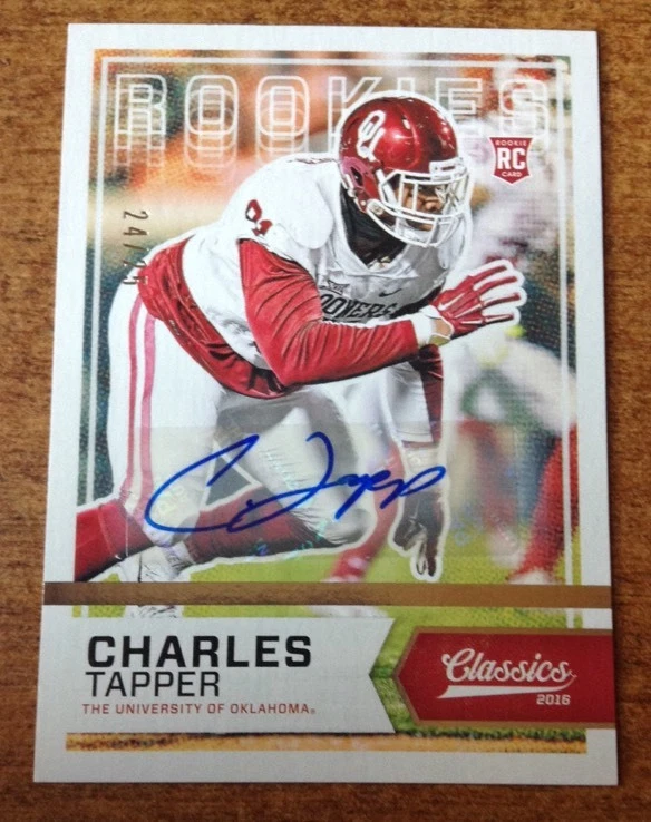 CHARLES TAPPER 2016 DONRUSS CLASSICS AUTO BASE 24/25 COWBOYS OKLAHOMA # 242
