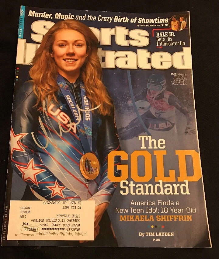Olympic Gold Medalist Mikaela Shiffrin Sports Illustrated Auto Magazine JSA COA
