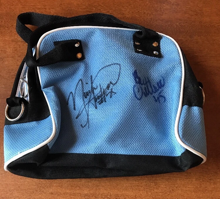 NICK ANDERSON / BO OUTLAW SIGNED ORLANDO MAGIC BAG JSA COA
