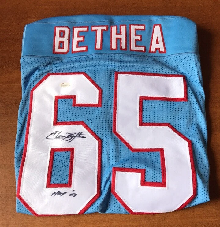 ELVIN BETHEA HOF 03 SIGNED JERSEY JSA COA HOUSTON OILERS AUTOGRAPHED
