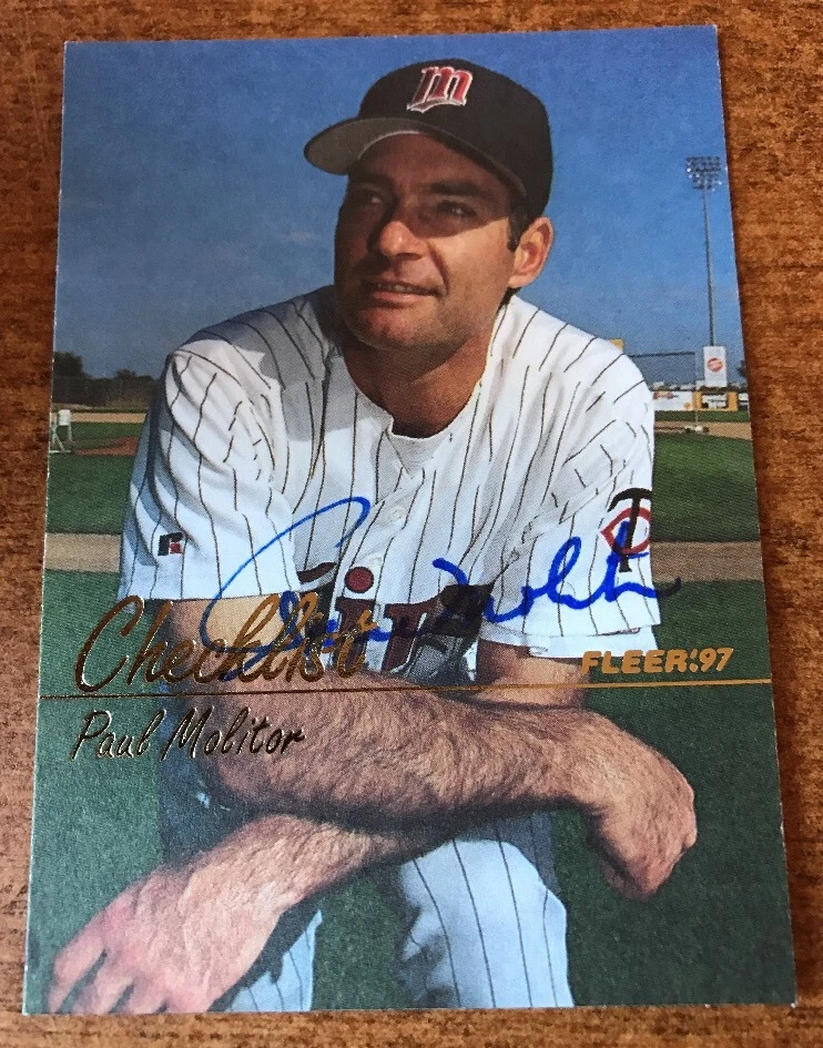 PAUL MOLITOR 1997 FLEER Autographed Baseball Card JSA COA
