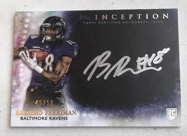 2015 Topps Inception Breshad Perriman Silver Rookie Autograph #'d 48/50 Ravens
