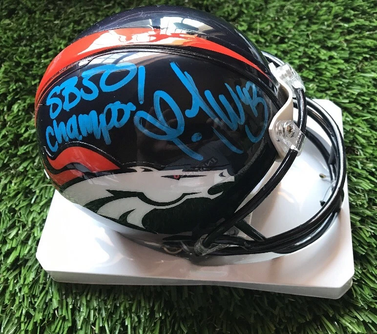 TJ WARD Broncos Autographed Mini Helmet INSCRIBED SB 50 Champs Jsa Coa
