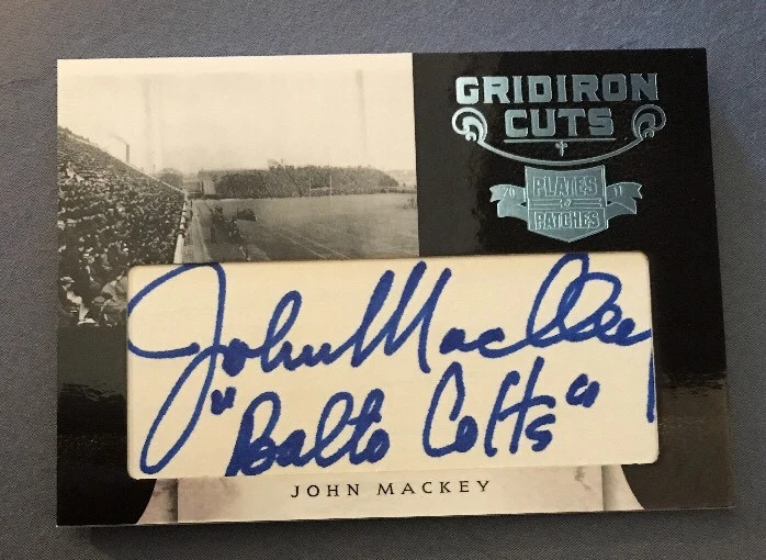 JOHN MACKEY 2011 PLATES & PATCHES GRIDIRON CUTS AUTO 04/15
