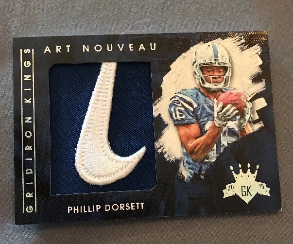 2015 GRIDIRON KINGS ART NOUVEAU MATERIALS BRAND LOGO PHILLIP DORSETT 1/1 COLLECTIBLE MEMORABILIA