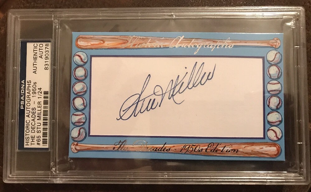 Stu Miller 2012 PSA/DNA Historic Cut Autographs The Decades 1950's Edition 1/24
