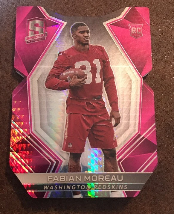 2017 Spectra Football #140 Fabian Moreau Neon Pink die cut rc #d /10
