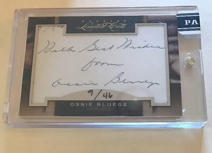 OSSIE BLUEGE 2011 SP LIMITED Cuts B Auto Autograph #ed 9/46
