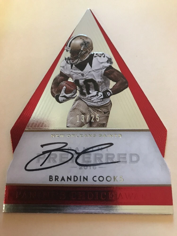 2016 Preferred Brandin Cooks Red Die Cut Auto Autograph #13/25 Patriots
