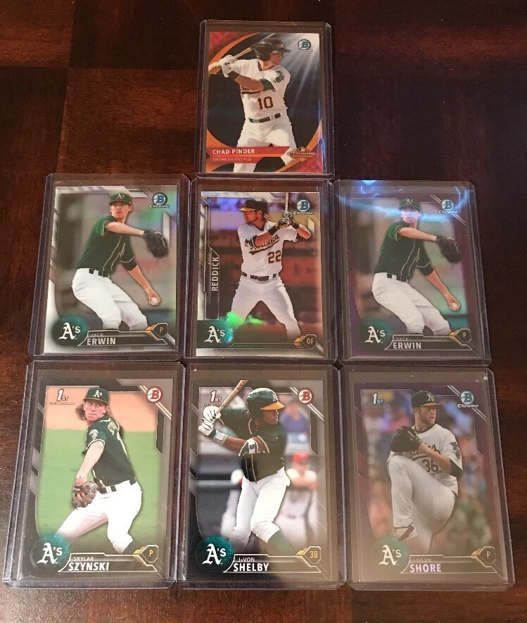 (8) ATHLETICS 2016 Bowman Chrome Refractor LOT PINDER REDDICK /150 /250
