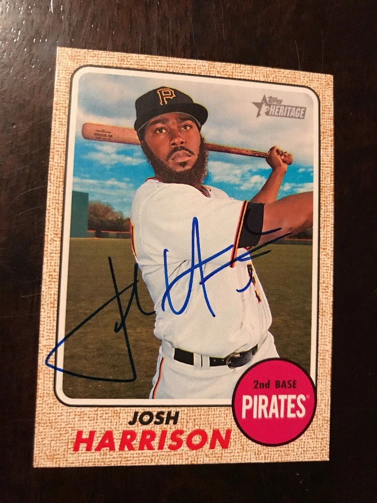 2017 TOPPS HERITAGE JOSH HARRISON AUTOGRAPHED Baseball Card JSA/COA S71932
