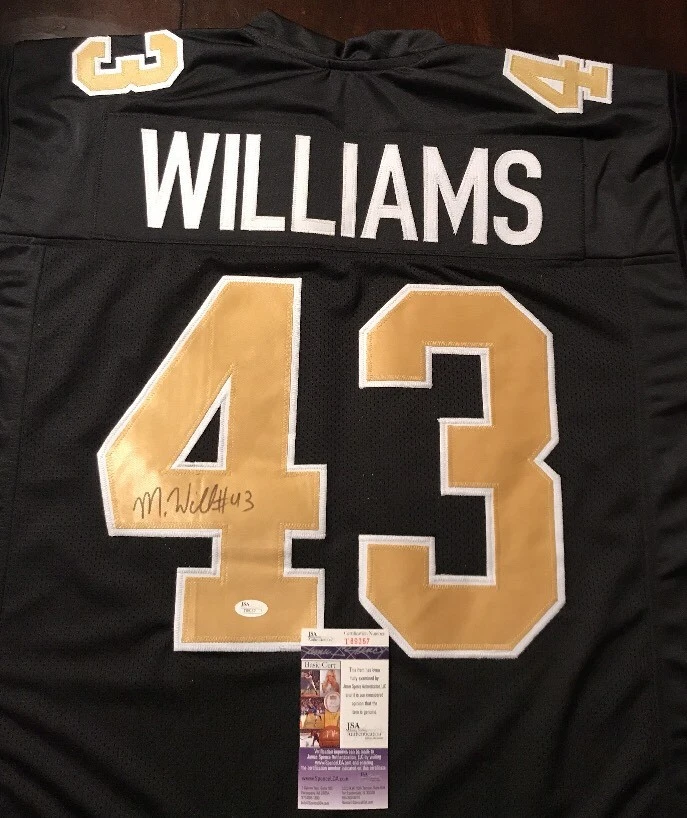 MARCUS WILLIAMS AUTOGRAPHED SAINTS CUSTOM BLACK JERSEY JSA/COA T89357
