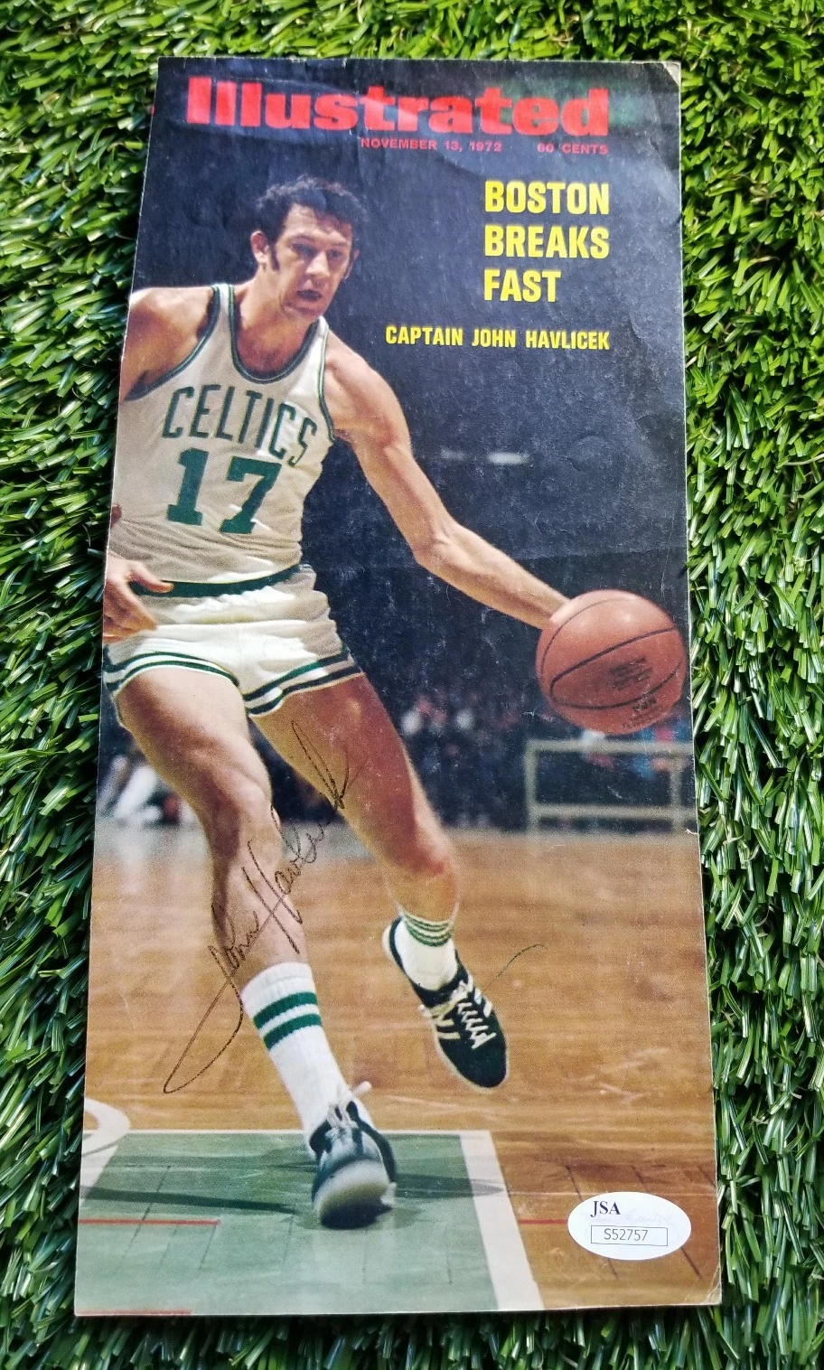 JOHN HAVLICEK SIGNED SPORTS ILLUSTRATED COVER JSA/COA S52757 CELTICS HOF
