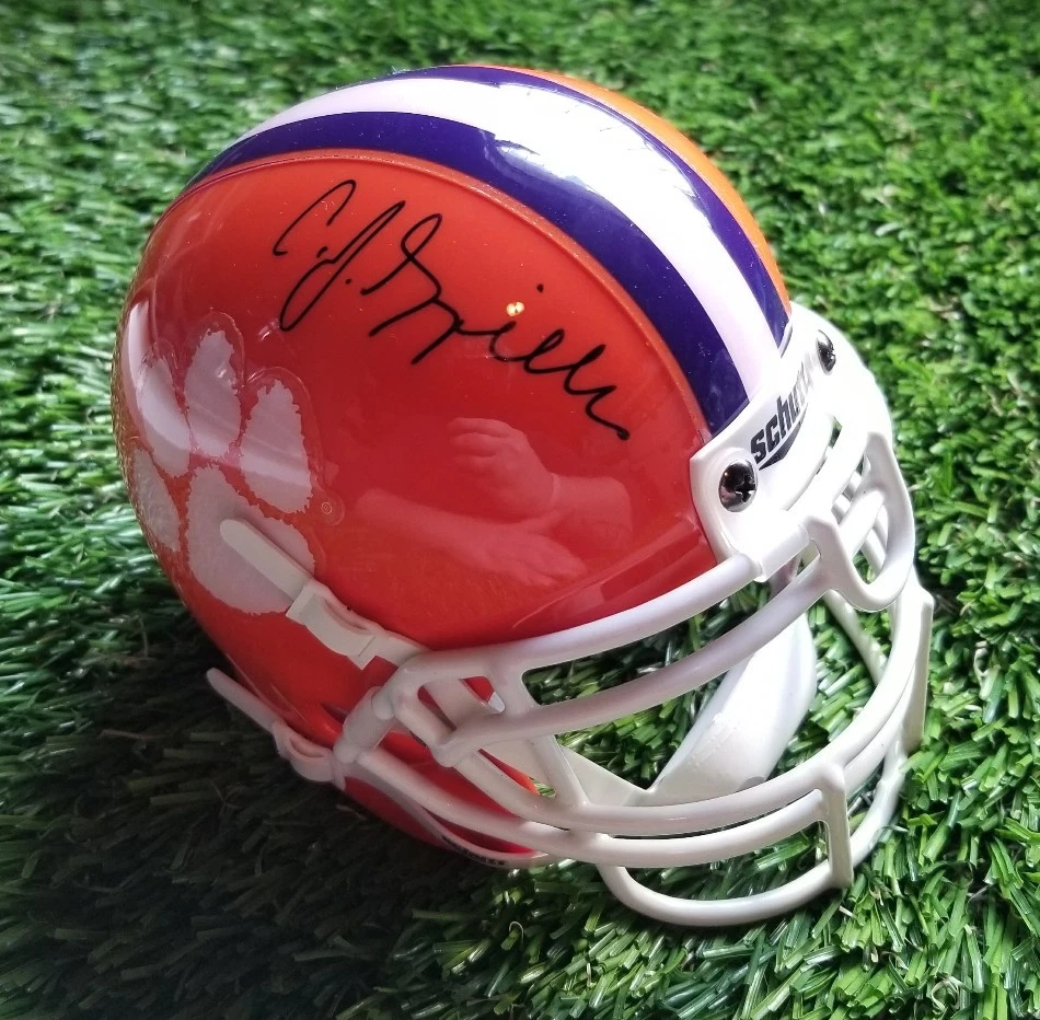 C.J. SPILLER AUTOGRAPHED CLEMSON SCHUTT MINI HELMET PSA/DNA 3A73255
