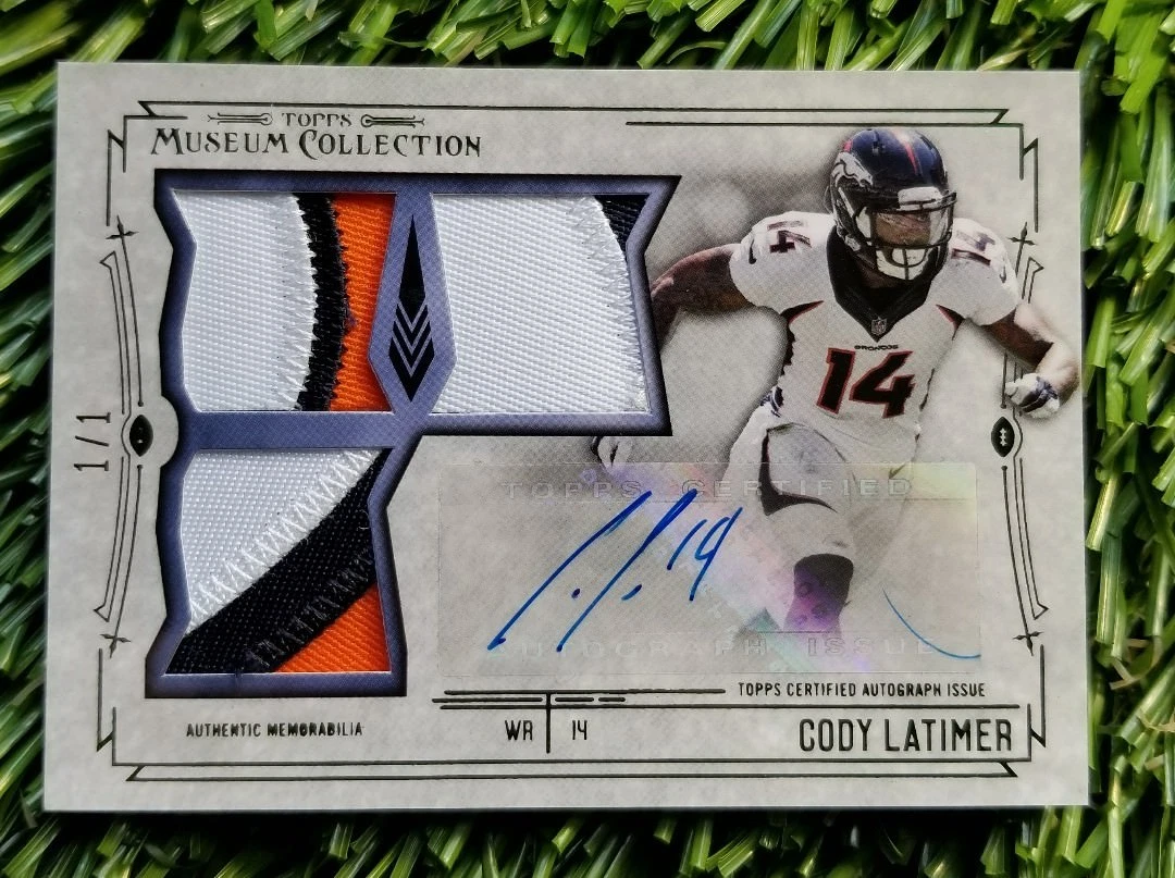 2014 TOPPS MUSEUM CODY LATIMER RC TRIPLE 3 CLR PATCH AUTO BRONCOS TRUE 1/1 WOW
