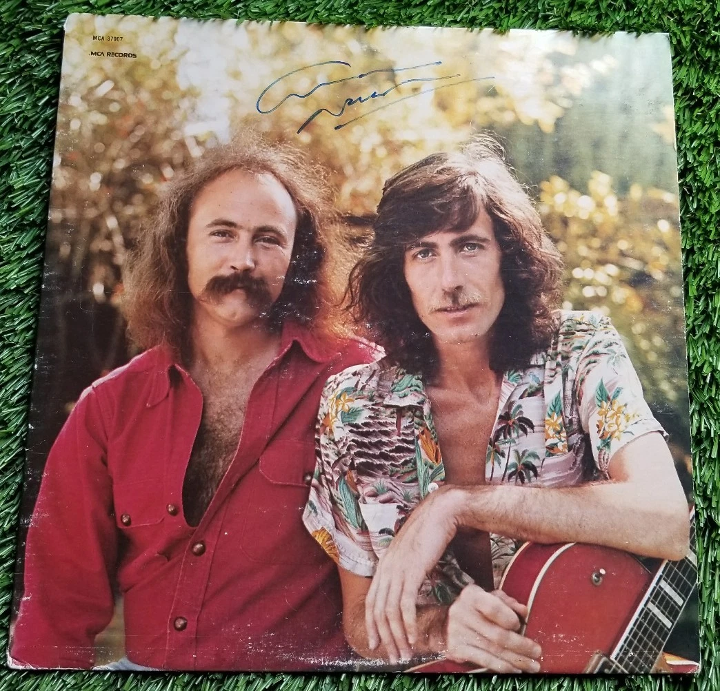 GRAHAM NASH SIGNED WIND ON THE WATER ALBUM COVER JSA STICKER L08956 LEGEND
