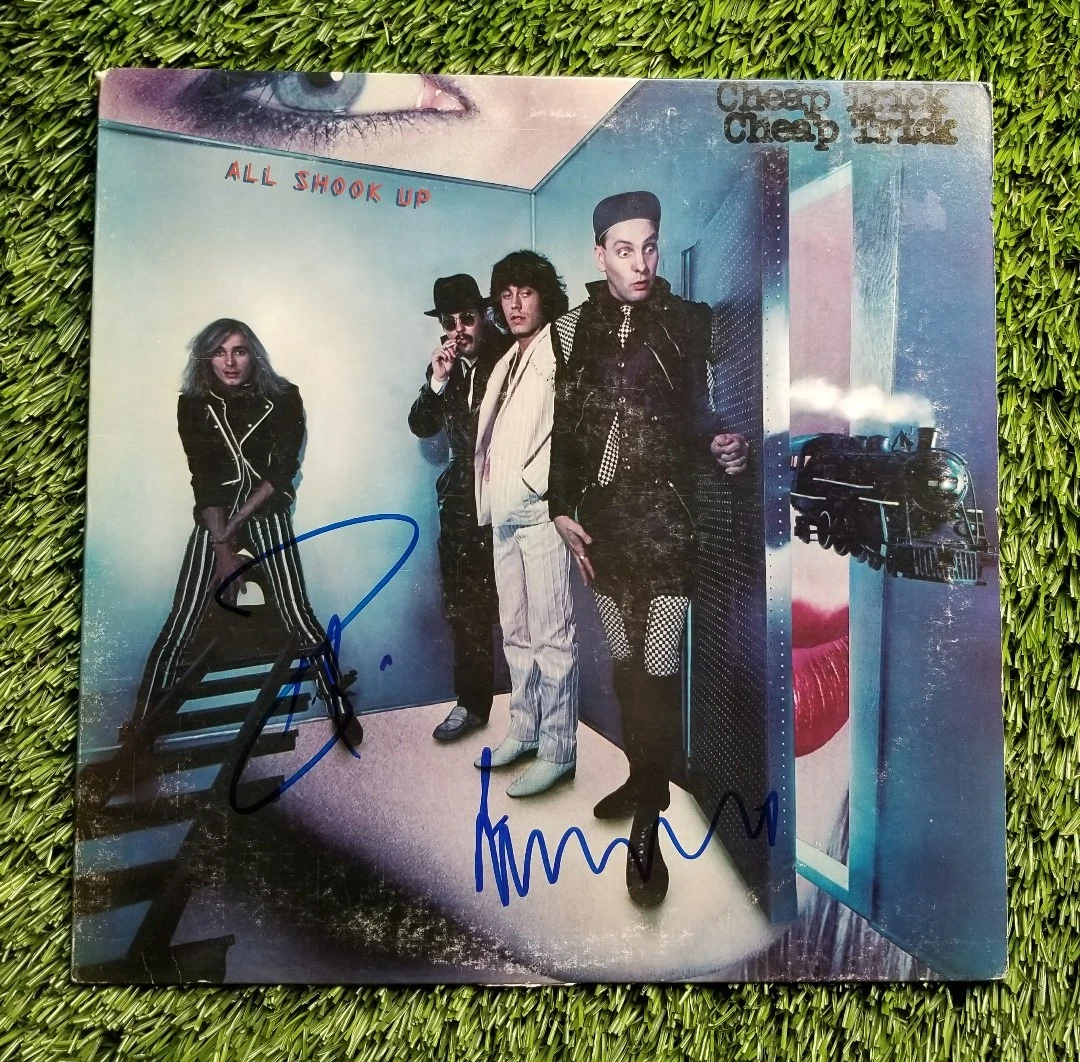 CHEAP TRICK ROBIN ZANDER & TOM PETERSON SIGNED ALL SHOOK UP ALBUM COVER JSA/COA
