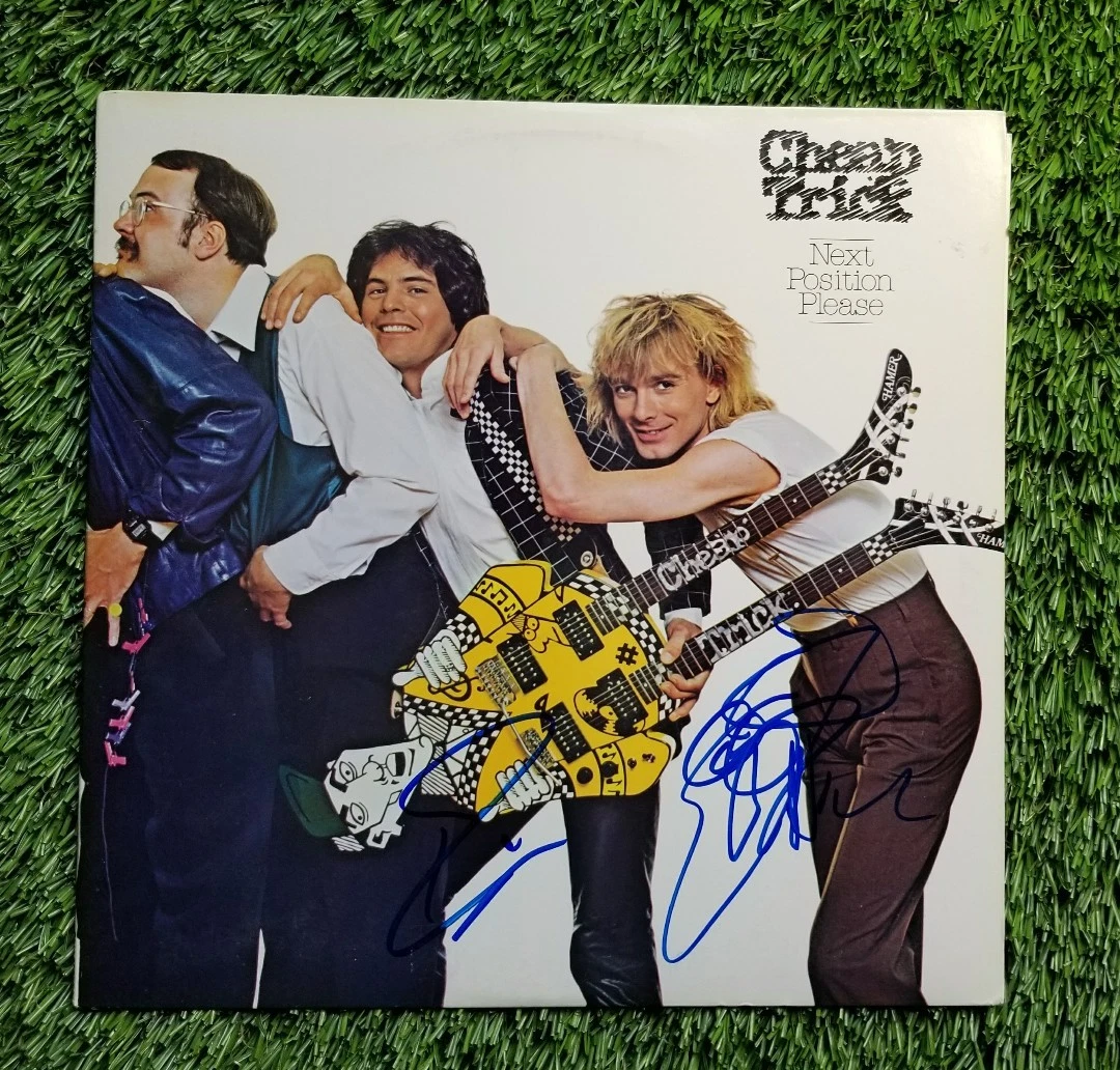 CHEAP TRICK ROBIN ZANDER & RICK NIELSON SIGNED NEXT POSITION ALBUM COVER JSA COA
