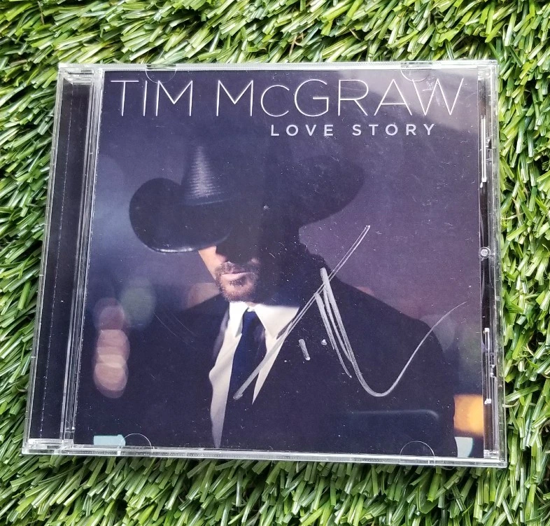 TIM MCGRAW SIGNED SILVER INK LOVE STORY CD COVER COUNTRY SUPER STAR JSA U23784

