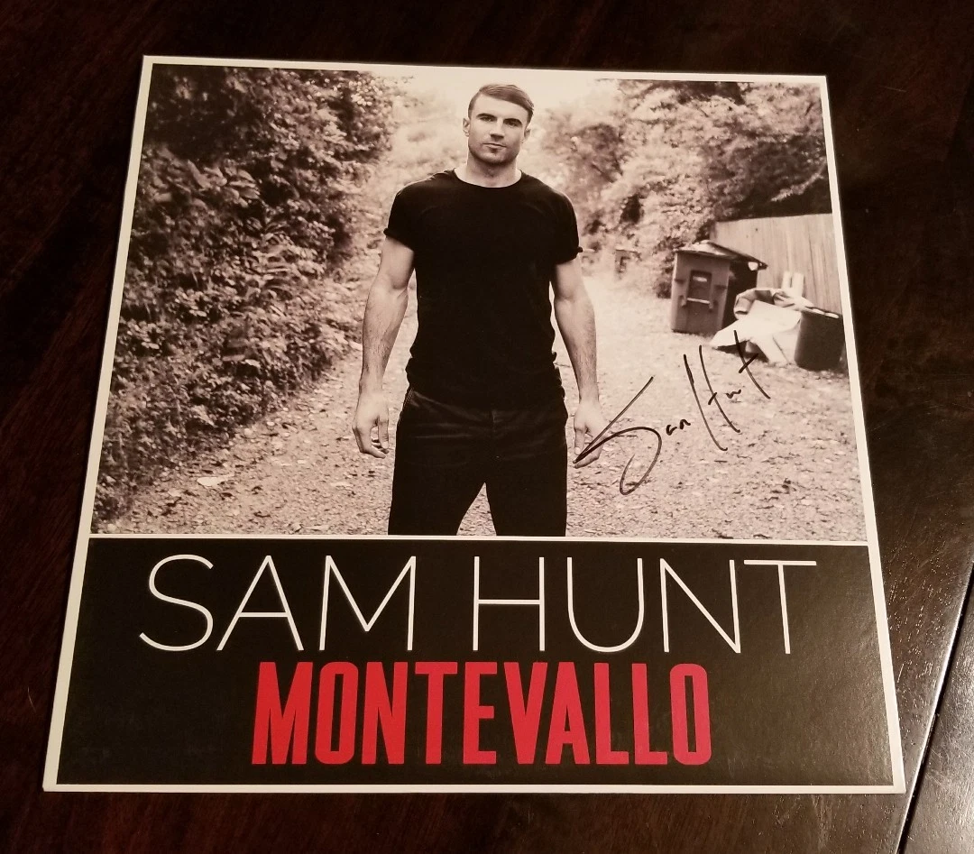 SAM HUNT SIGNED MONTEVALLO B&W VINLY ALBUM COVER COUNTRY STAR JSA/COA U23828
