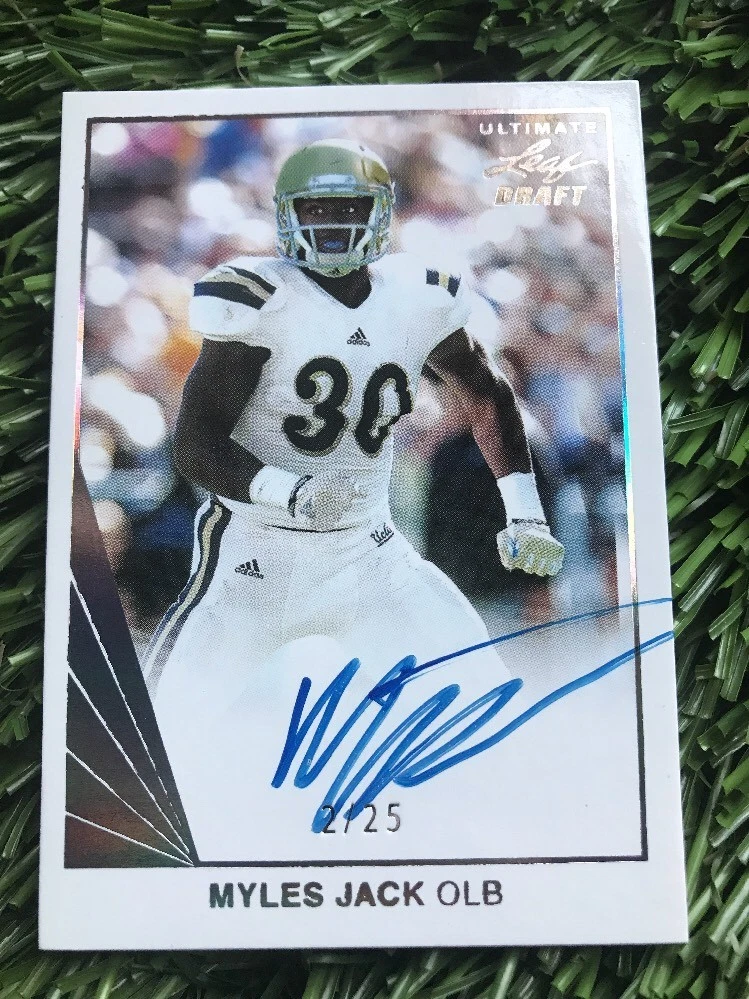 MYLES JACK 2016 LEAF ULTIMATE DRAFT SILVER AUTO ROOKIE RC SP /25 JAGUARS
