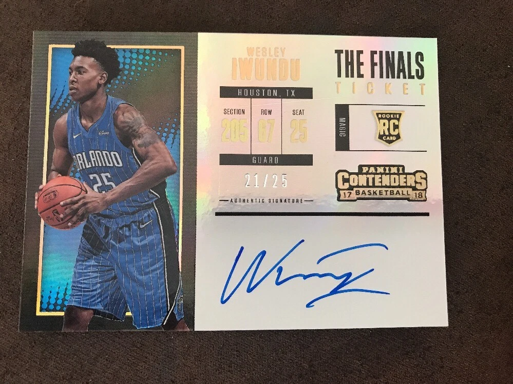 2017-18 Contenders WESLEY IWUNDU RC Rookie Finals Ticket SP AUTO /25 Orlando
