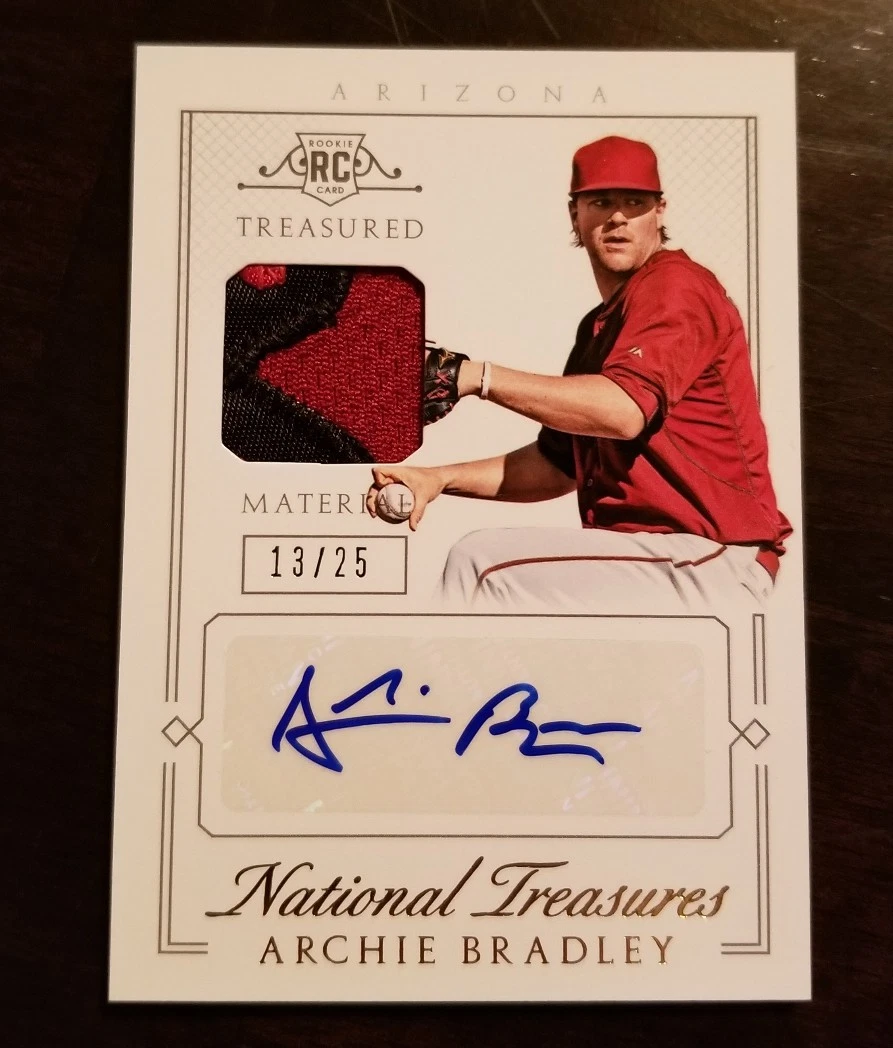 2015 PANINI NATIONAL TREASURES ARCHIE BRADLEY 2 CLR PATCH RC RPA AUTO /25 DBACKS
