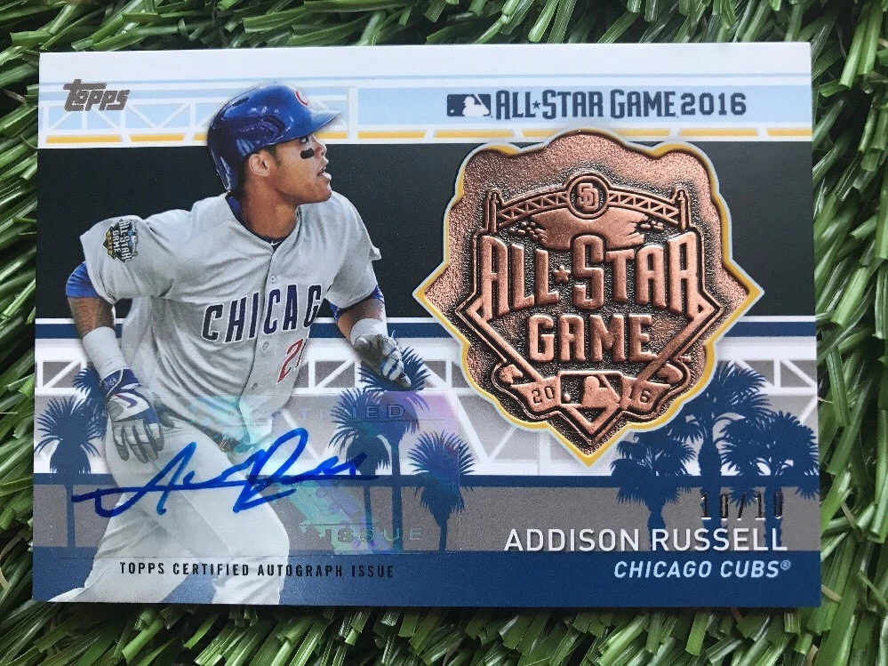2017 ADDISON RUSSELL Topps Series One ALL STAR MEDALLION AUTO 10/10 EBAY 1/1
