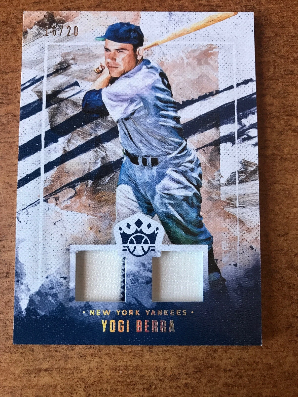 2019 DIAMOND KINGS YOGI BERRA 2X JERSEY PATCH RELIC 16/20 YANKEES DK MATERIALS
